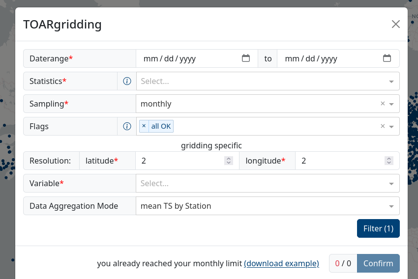 TOARgridding interface